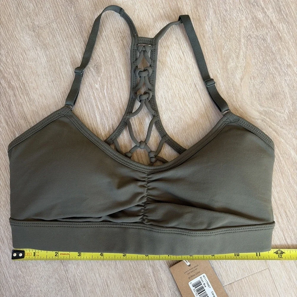 Prana Elixir Bra Womens XS Chakara Workout Activewear Support Green NWT